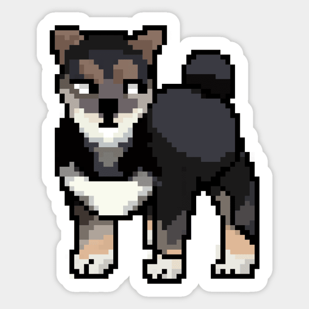 Cute Pixel Dog Artwork Sticker by juniperleaves